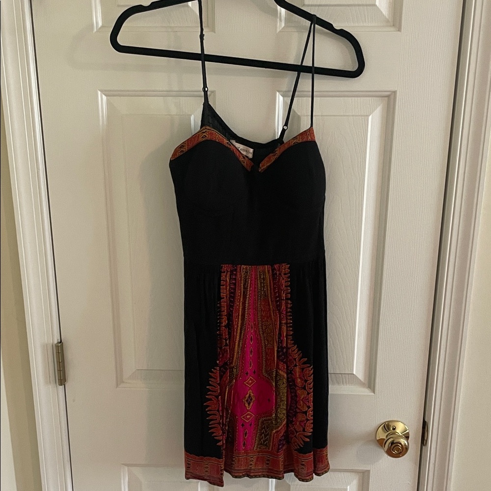 Band of Gypsies Black and Pink Mini Dress